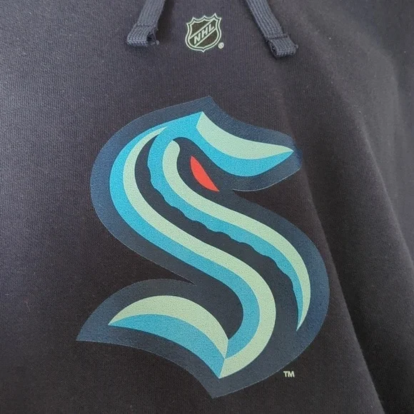 Fanatics Seattle Kraken Branded Primary Logo Pullover Hoodie Men's Navy Size 2XL - Picture 6 of 12